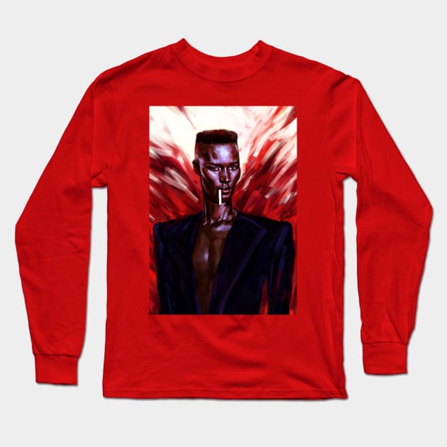 Grace Jones Long Sleeve T-Shirt by dmitryb1